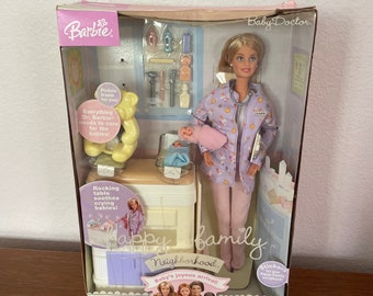 Vintage Rare Baby Doctor Barbie Doll, 2003 Happy Family Baby Doctor Barbie Doll, Baby Nursery NRFB, Collectible Barbie New In Box