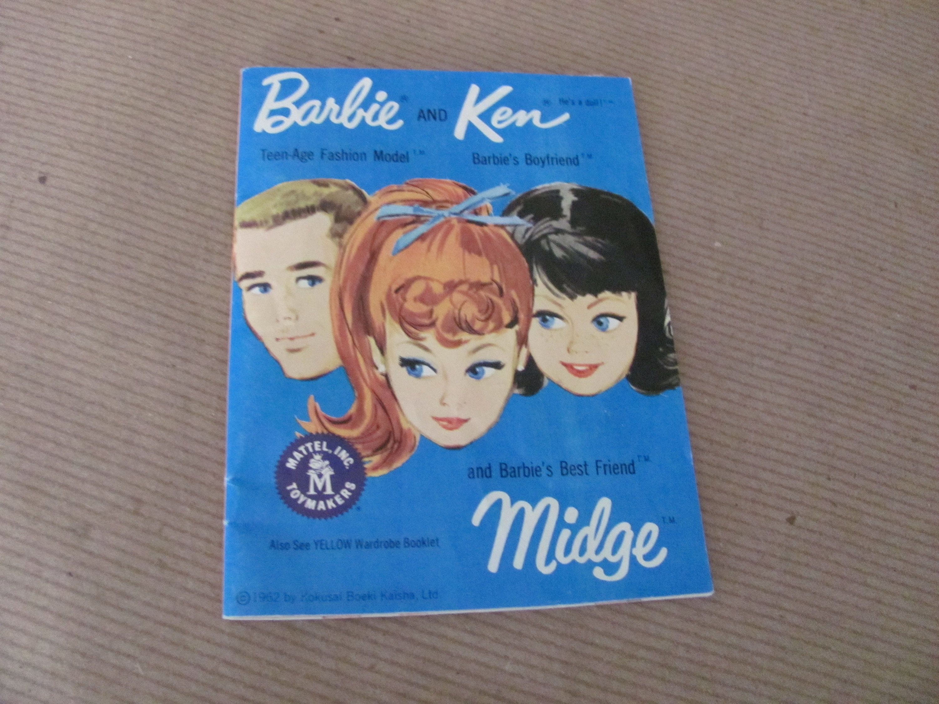 Vintage 1962 Barbie Ken and Midge Yellow and White Fashion Booklets Catalogs x 2