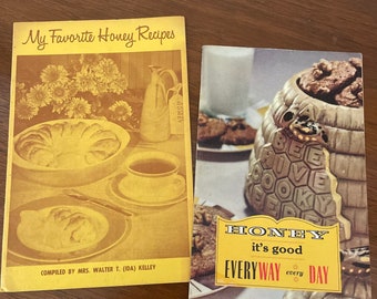 Vintage Recipe Booklets, 1960's Honey Recipe Booklets, 1960's Honey Recipes, Vintage Recipes
