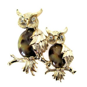 Vintage Owl Brooch, 1960's Gerry's Owl Brooch, Pin, Jelly Belly Owls, Animal Brooch, Owl Jewelry, Scatter Pins, 1960s Brooch, Jewelry image 2