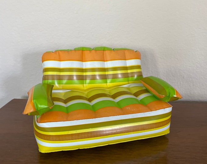 Vintage Barbie Furniture, 1970's Inflatable Barbie Sofa, Mod Striped ...