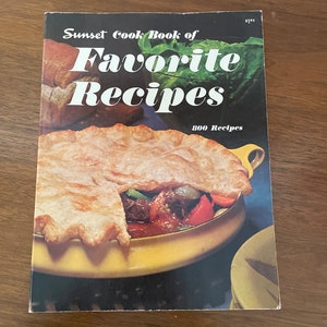 Vintage Favorite Recipe Book, 1970s Sunset Favorite Recipes Cookbook, Vintage Cookbook, 1970s Recipes