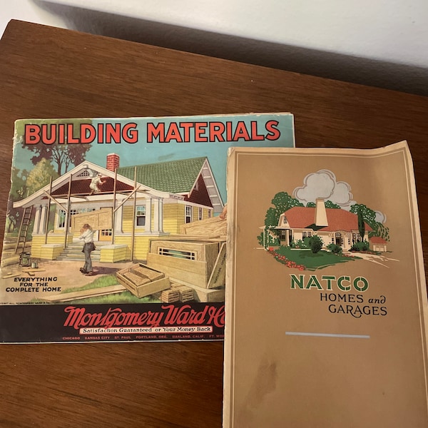 Vintage Home Materials Catalogs, 1920's Montgomery Wards Building Materials, Natco Homes and Garages Reference Booklets