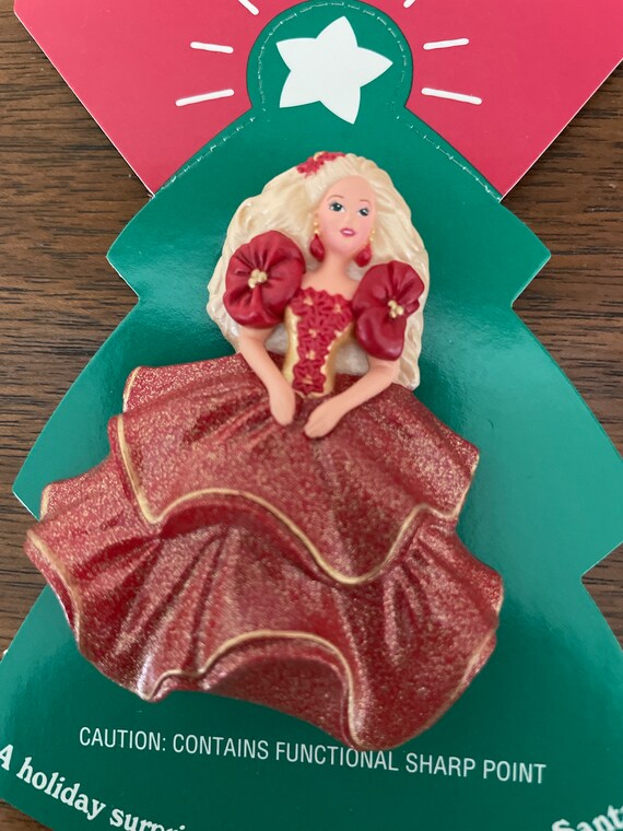 Vintage Barbie Christmas Brooch, 1990's Hallmark … - image 2