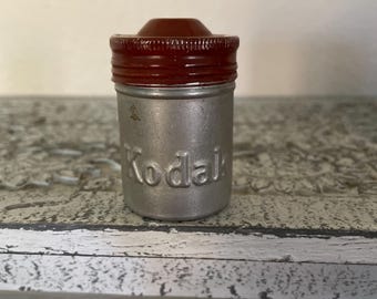 Vintage Aluminum Film Tin, 1960's Kodak Metal Film Tin, Roll of Film Tin With Lid, 1960's Mid Century Decor
