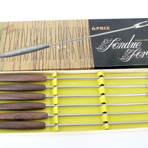 Vintage Fork Set, 1960&#39;s Fondue Forks, Vintage Fondue, Appetizer Forks, Mid Century Kitchen