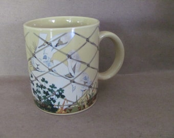 Vintage Bunny Cup, Mug, 1970's White Rabbits Mug, Made In Japan, 1970's, Mid Century Modern, Decor