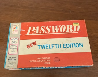 Vintage Password Game, 1960's Milton Bradley Password Game, Word Game, Original Box, 1960's Game, Mid Century