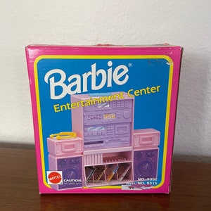 Vintage NOS Barbie Furniture, 1990&#39;s Barbie Entertainment Center, No 9352, Barbie Furniture Accessories, Original Box