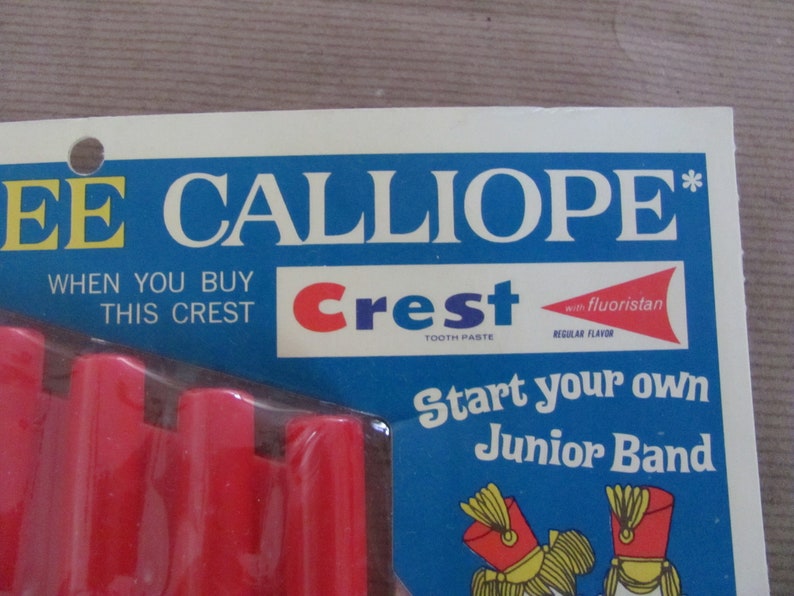 Crest Advertising Giveaway 1960/'s Crest Toothpaste Promotional Musical Toy Vintage Toy Calliope Plastic Calliope Musical Instrument