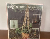 Vintage Macramé Kit, 1970's Hazel's Kaboodles Macramé Plant Hanger Kit, NOS, Kit HKP 150, 1970's Rope Hanger, Bohemian Decor