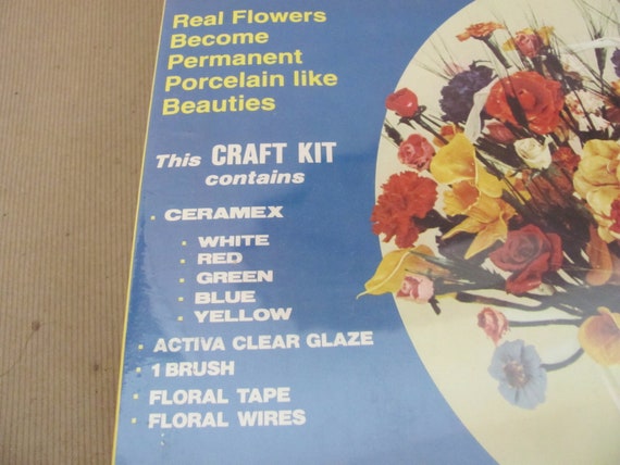 Vintage Flower Preserving Kit, 1970's Ceramex Flower Porcelain Kit, NOS  Craft Kit, Vintage Craft Supply 