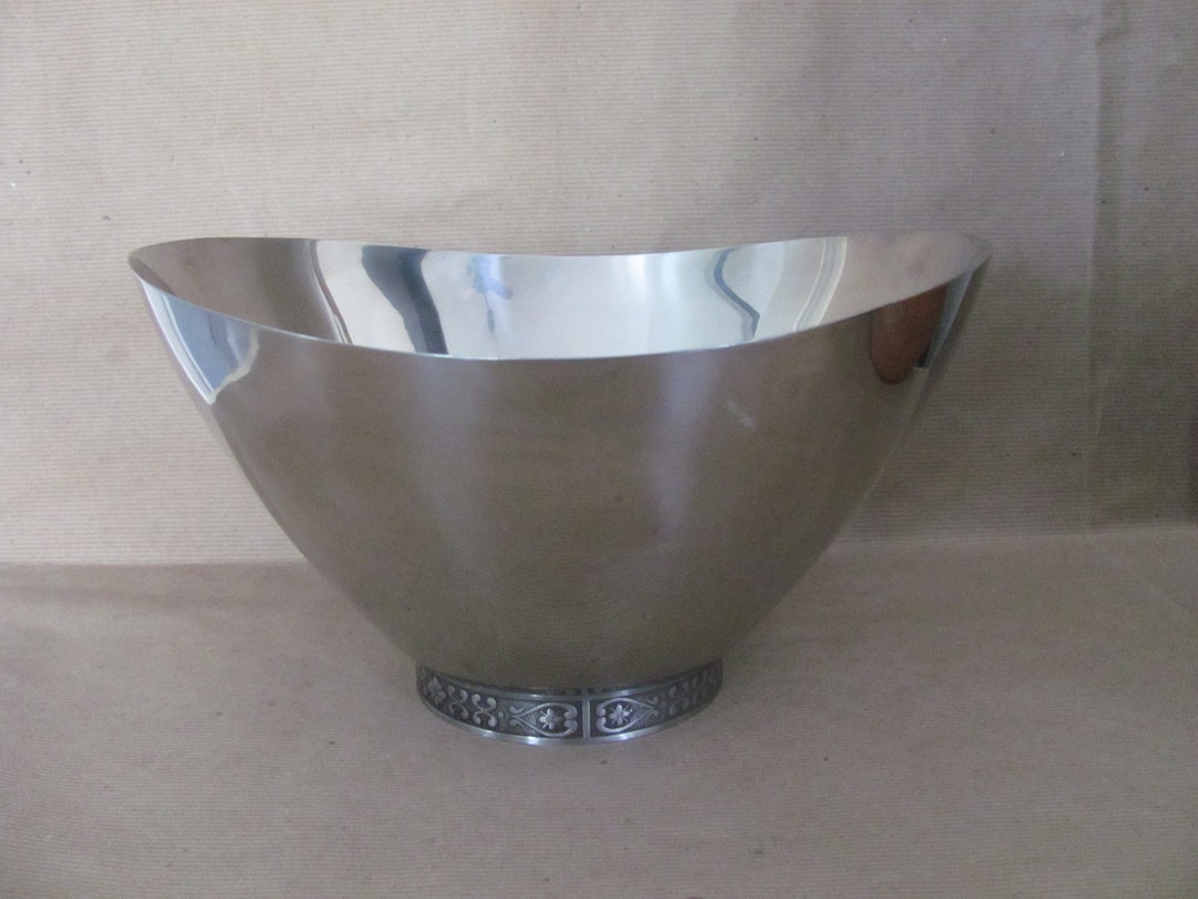 Vintage Salad, Serving Bowl, 1960's Cordova Stainless Steel Bowl, Mid