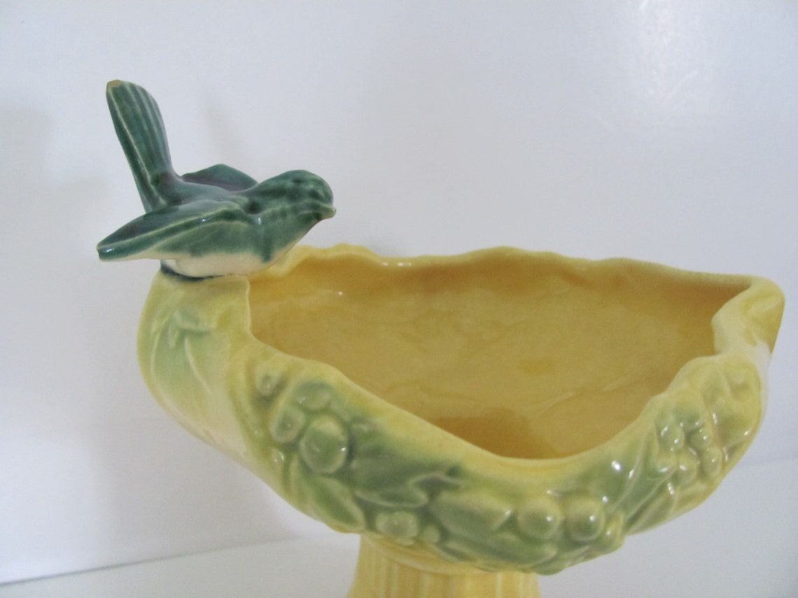 Vintage Bird Planter 1950's McCoy Bird Bath Planter Etsy