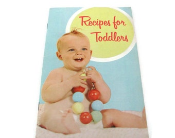 Vintage Baby Recipes, 1960's Gerber's Recipes for Toddlers, Baby Recipe Booklet, Mid Century Paper