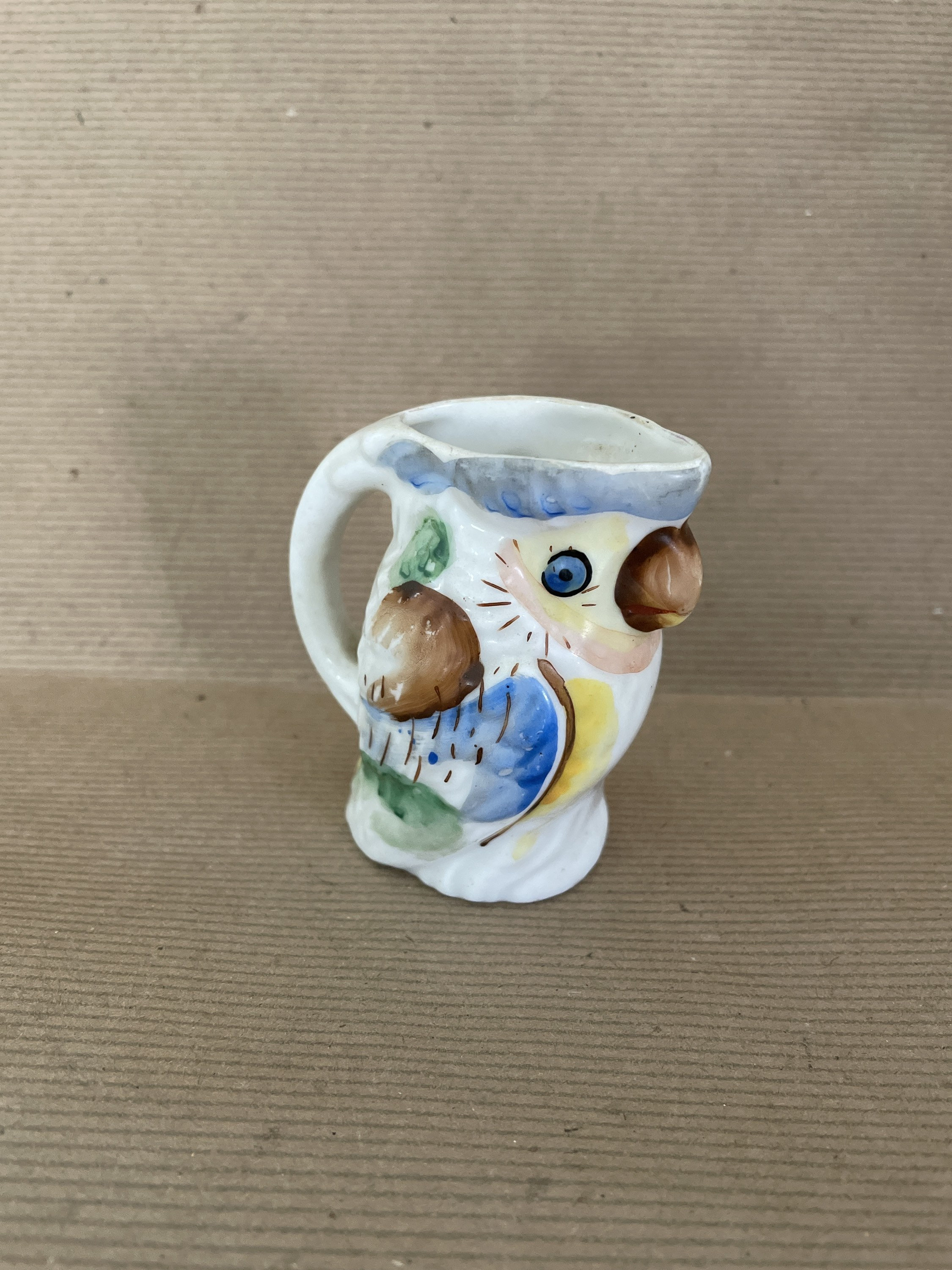Vintage Mini Bird Pitcher, 1950's Occupied Japan Small Bird Pitcher, Hand Painted, Decorative Pitcher, 1950's, Mid Century Decor