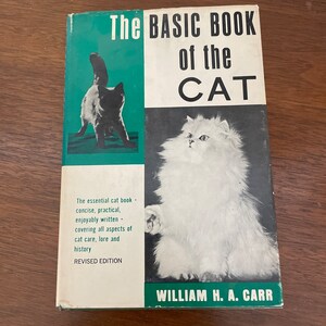 Vintage Cat Book, 1970&#39;s The Basic Book Of The Cat, Cat Care Reference Book, Mid Century, Pet Care Books