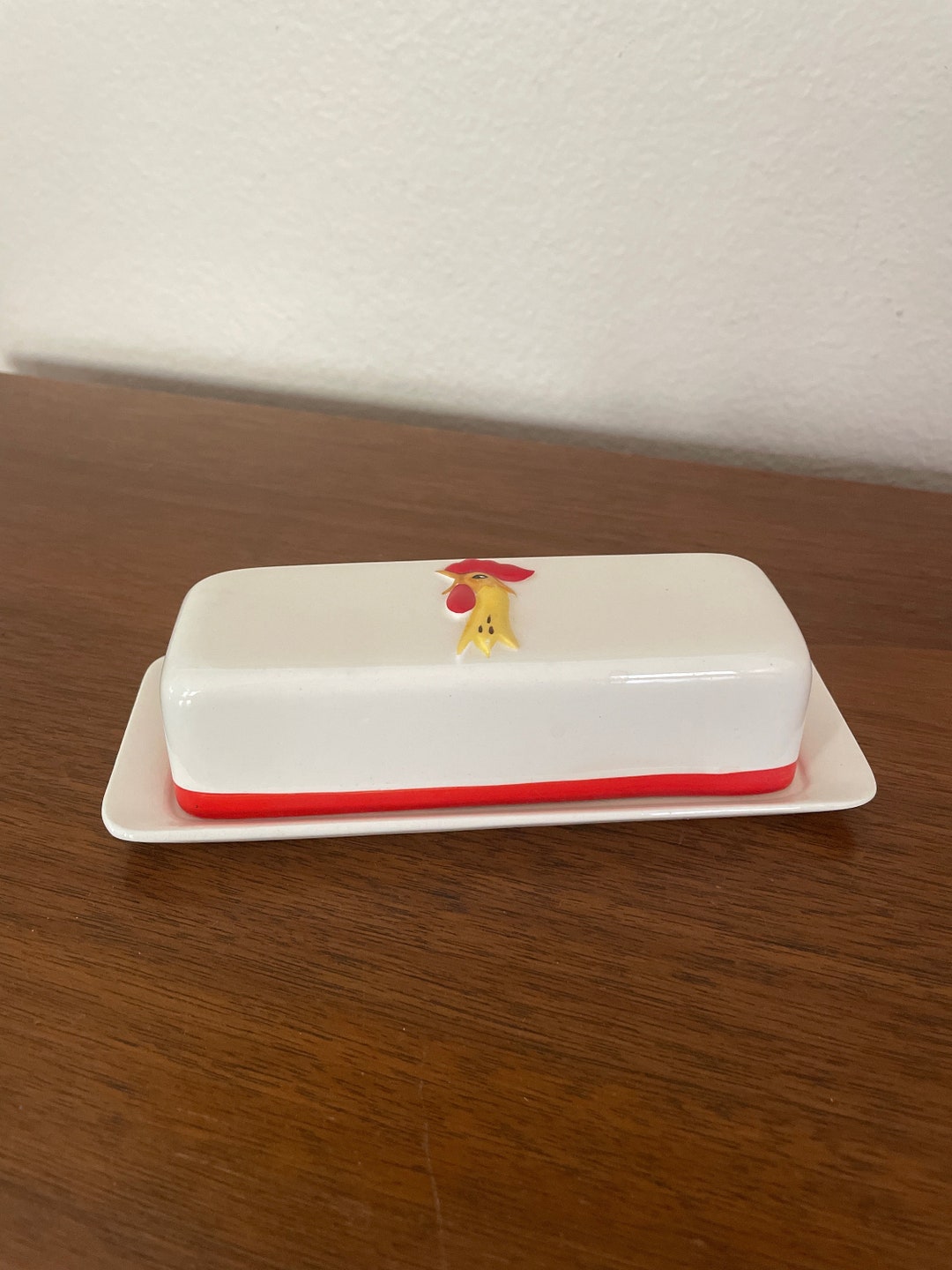 Vintage Rooster Butter Dish 1960's Holt Howard Rooster Etsy
