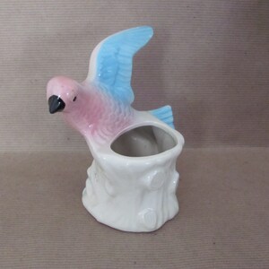Vintage Bird Planter, 1960&#39;s Ceramic Bird, Pink and Blue Planter, 1960&#39;s, Mid Century Decor