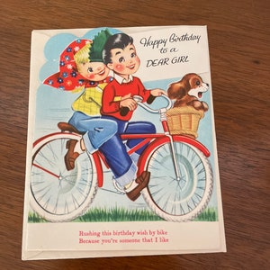 Vintage Unused Birthday Card, 1960&#39;s Little Girl Birthday Card With Envelope, 1960&#39;s Birthday Greeting Card