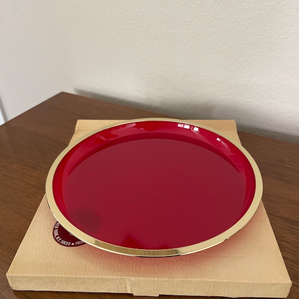 Vintage Red Avon Tray, 1970's Avon Charisma Dresser Tray, Red Plastic Display Tray, 1970's, Mid Century Bathroom Decor, Collectible Avon