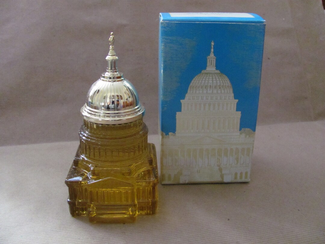 Vintage Avon Tribute After Shave, 1970 Avon the Capital Glass Bottle