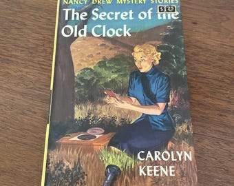 Vintage Nancy Drew Book, 1950's Nancy Drew The Secret Of The Old Clock #1,  Mystery Book, Girl Detective Series Book
