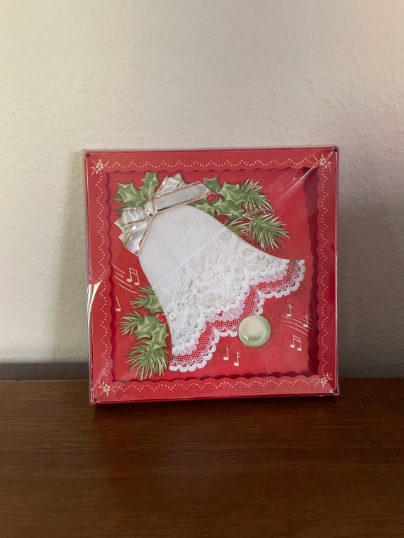 Vintage Christmas Handkerchief Gift Set, 1960's B… - image 1