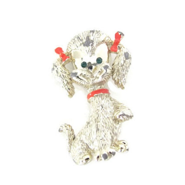 Vintage Dog Brooch, 1960's JJ Gold Dog Brooch, Pin, Animal Brooch, Poodle Brooch, Pin, Dog Jewelry, 1960s Brooch, Jewelry