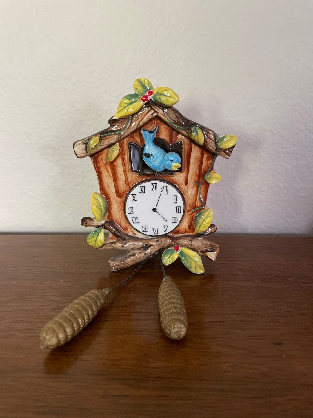 Vintage Rare Bluebird Wall Pocket, 1960's Norcrest Bluebird Cuckoo