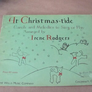 Vintage Christmas Music Book, 1930&#39;s At Christmas-Tide, Sheet Music, Songbook, Christmas Carols, Holiday, Christmas Decor