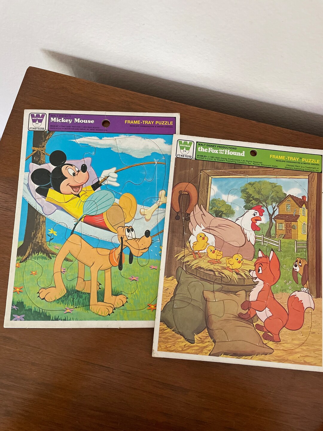 Vintage Disney Jigsaw Puzzles, 1980's Whitman Mickey Mouse and the Fox