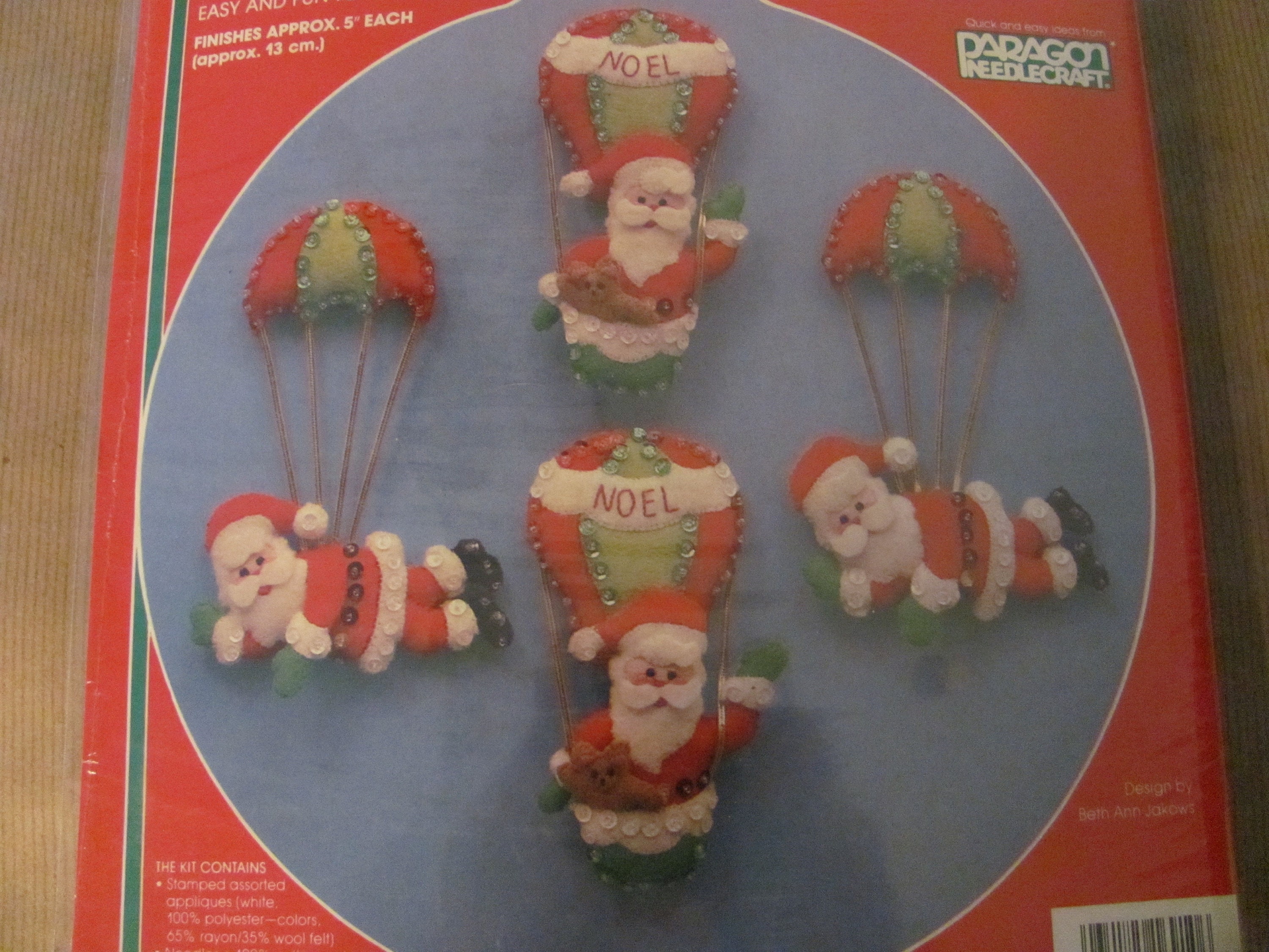Vintage Christmas Felt Ornament Kit 1980s Paragon Santa's Etsy