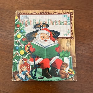Vintage Christmas Book, 1950&#39;s Whitman The Night Before Christmas Book, Clement Moore, Kid&#39;s Christmas Book, Holiday, Christmas Decor