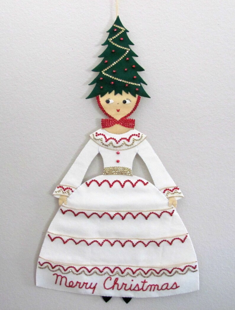 Vintage Christmas Wall Hanging 1960's Bucilla Felt Etsy