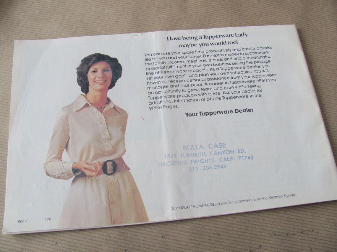 Vintage Tupperware Catalog 1970's Tupperware Home Parties Etsy