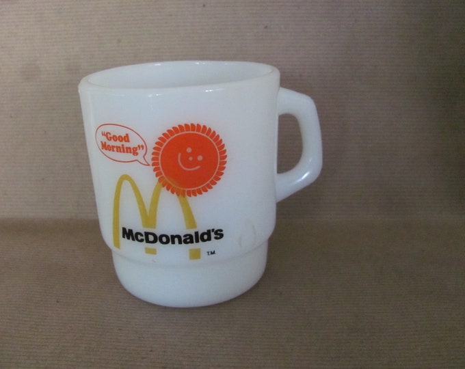 Vintage Mcdonald's Mug Cup 1970's Fire King Milk Etsy