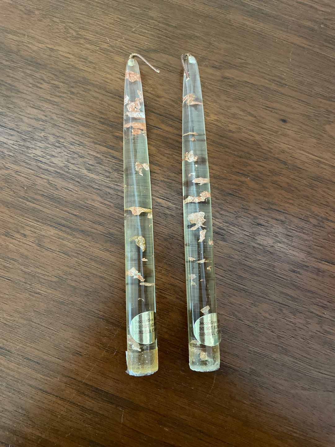 Vintage Lucite Candles, 1960's Sunbell Corp Lucite Taper Candles