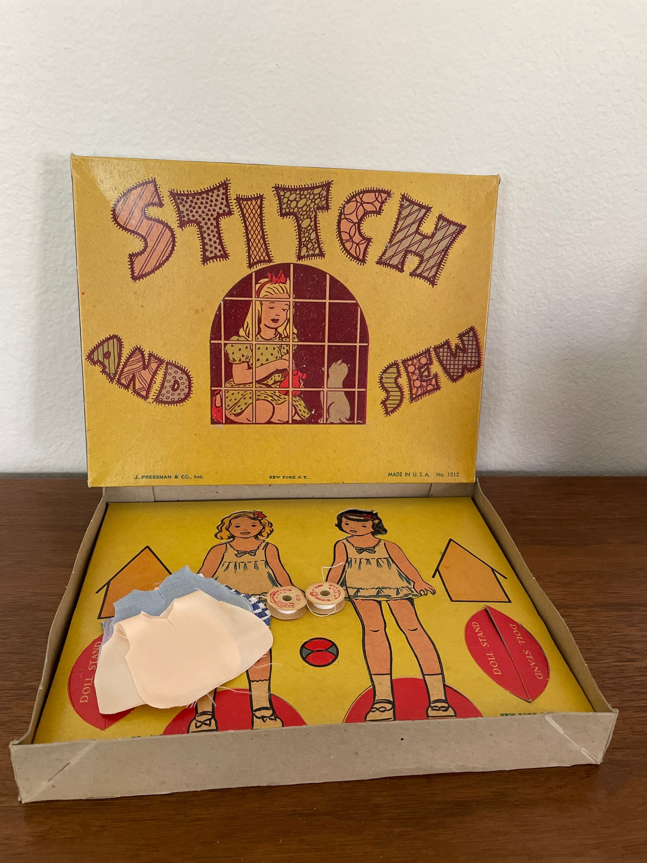 40 Simple Sewing Crafts for Kids 7 Vintage Child's Sewing Kit, 1940's J. Pressman Stitch and Sew, Paper…