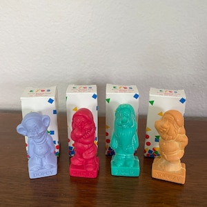 Vintage Avon Soaps, 1990&#39;s Avon Kids Seven Dwarf Soaps, Sneezy, Grumpy, Dopey, Sleepy, Avon Collectible Soaps