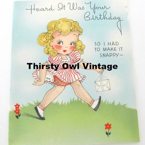 Digital Download, Vintage Blonde Girl Card, 1940's Girl Birthday Card, 1940's Greeting Card, Vintage Birthday, Printable Image, Scrapbooking