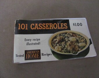 livret de recettes de casseroles vintage, livre de 101 casseroles américaines des années 1950, livre de cuisine vintage, recettes des années 1950