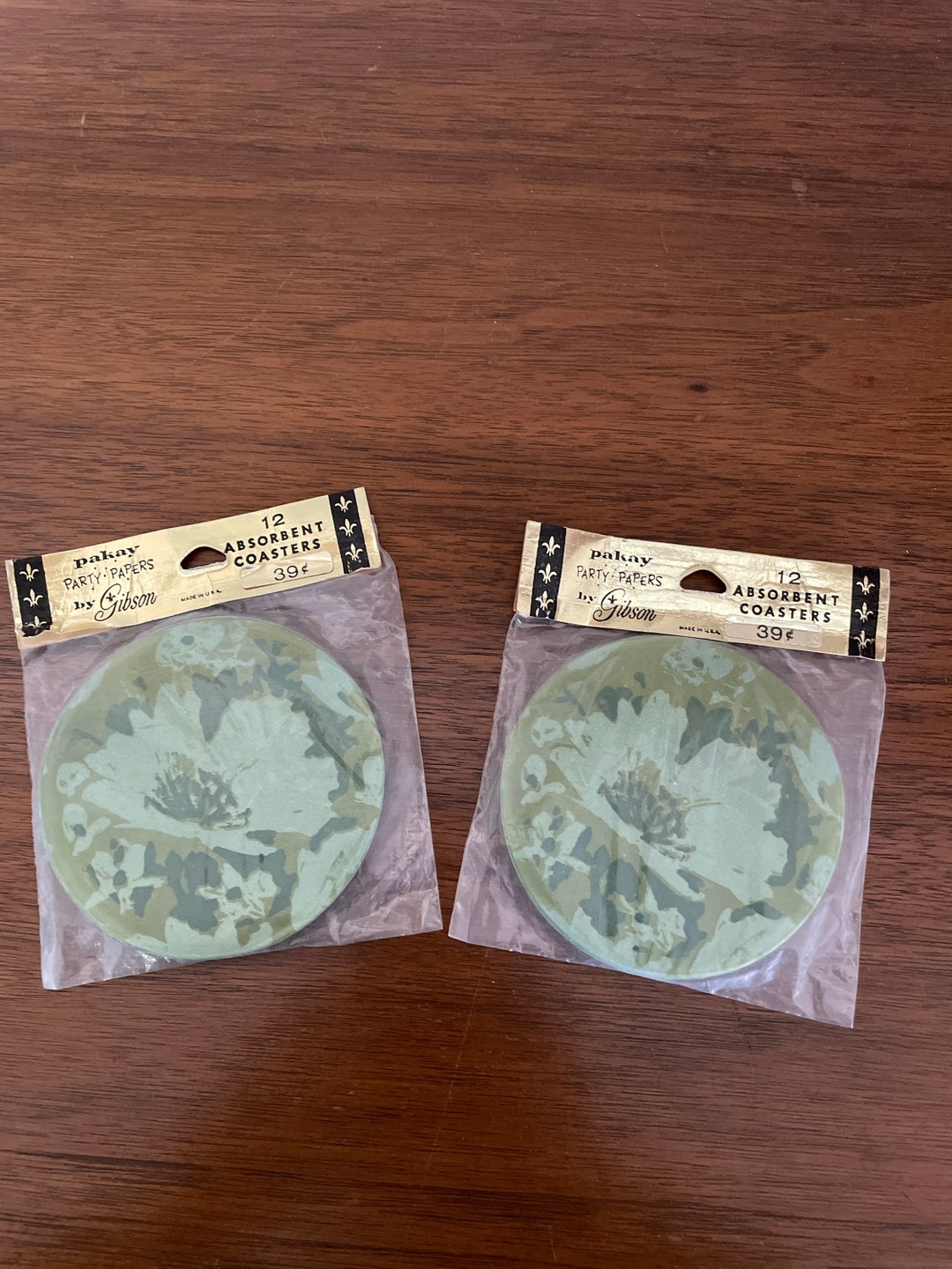 Vintage NOS Paper Coasters, 1970's Gibson Pakay Party Papers Coasters