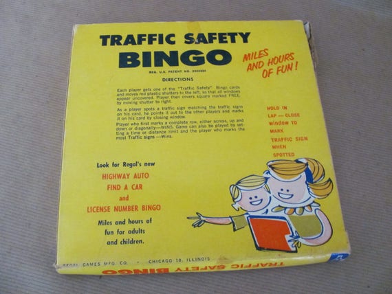 Vintage Style Traffic Sign Bingo Travel Car Game Set Vintage Style Traffic Sign Bingo Travel Car Game Set