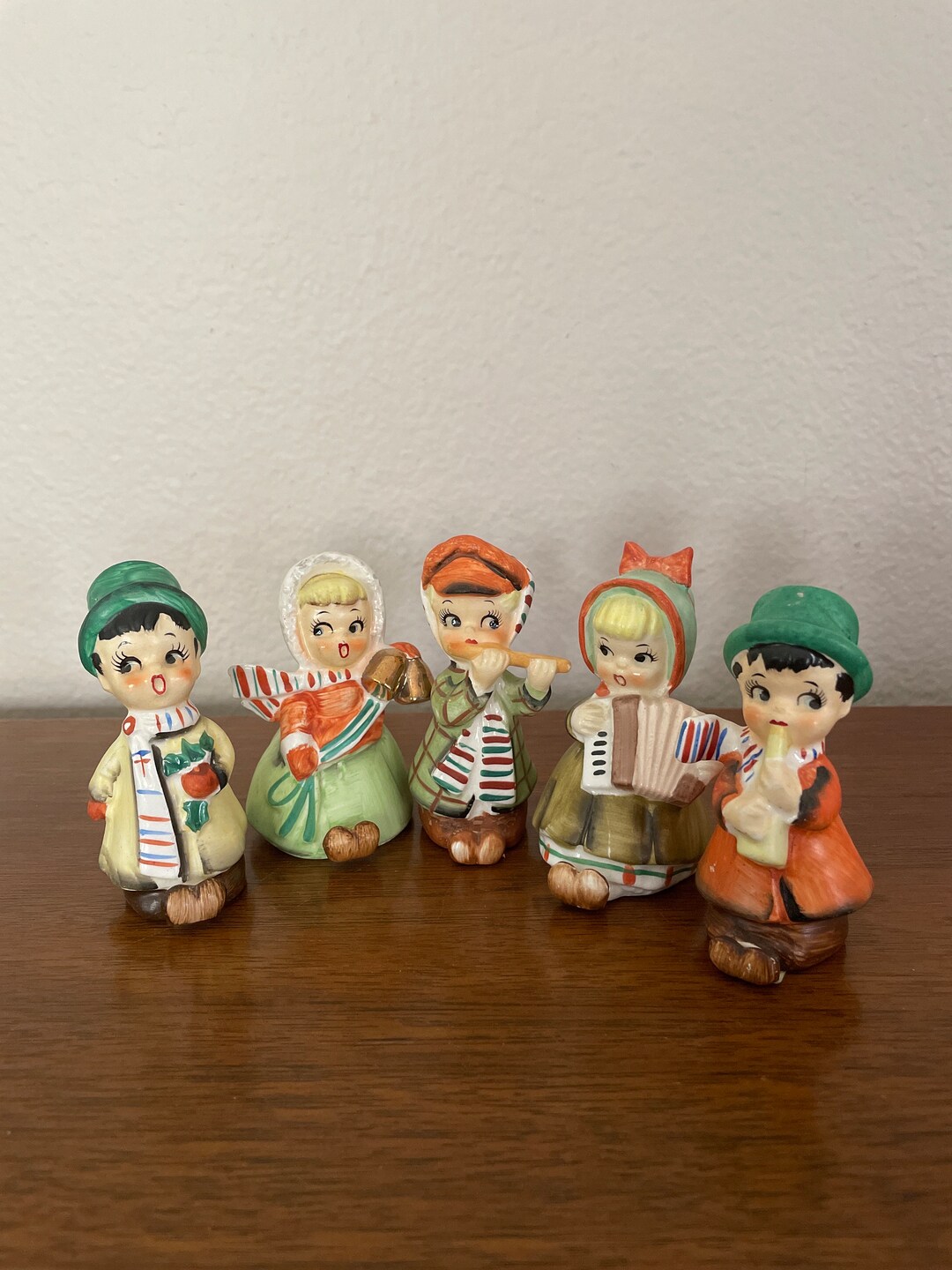 Vintage Christmas Bell Figurines 1950's Chess Japan Etsy