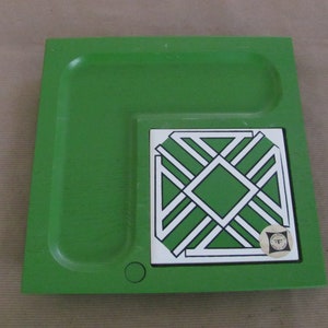 Vintage Wood Cheese Tray, 1970&#39;s Green Wood and Tile Cheese Tray, Dorothy Thorpe Mod Tray, 1970&#39;s, Mid Century Decor, Mod Tray
