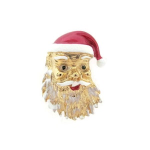Vintage Christmas Brooch, 1960&#39;s Gerry&#39;s Santa Brooch, Santa Pin, Christmas Pin, Santa Face, Holiday, Christmas Jewelry, 1960&#39;s Christmas