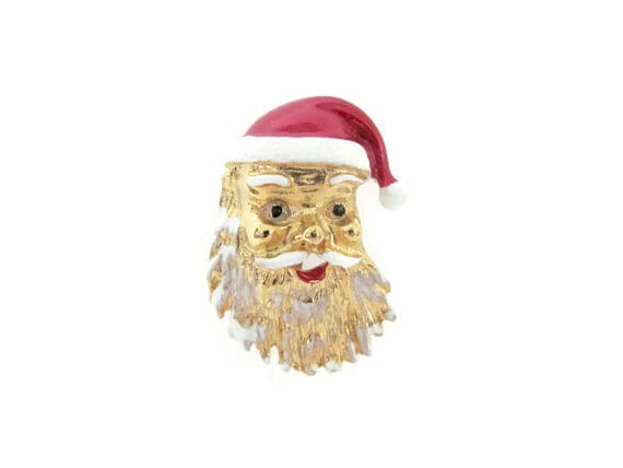 Vintage Christmas Brooch, 1960's Gerry's Santa Br… - image 1