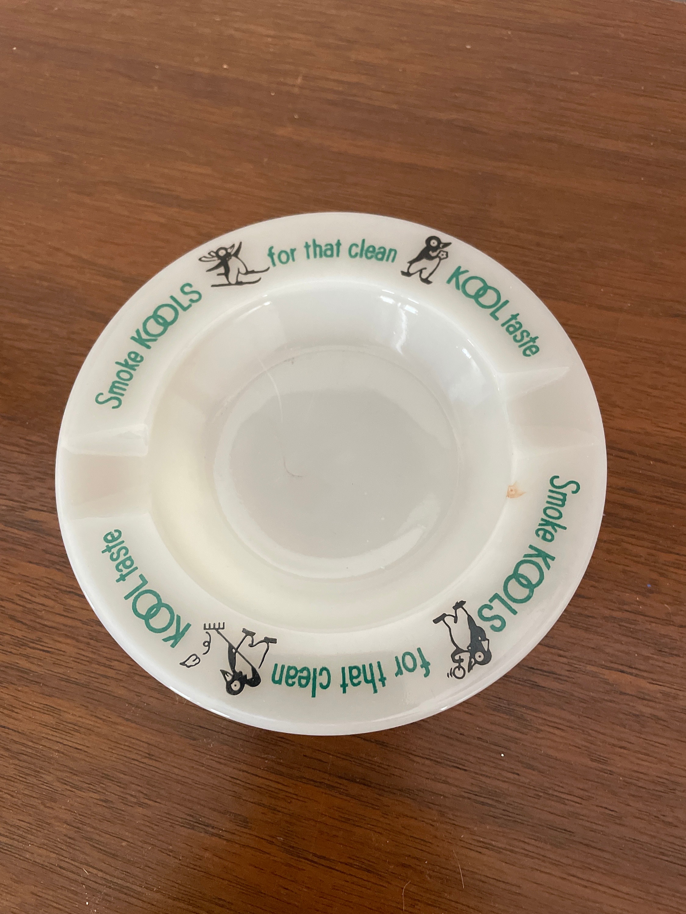 kool cigarette ashtray Vintage Milk Glass Ashtray, 1960's Kools Cigarette Ashtray, 1960's  Advertising Decor, Tobacco Collectible