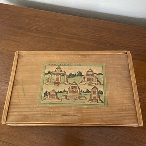Vintage Wood Building Block Set, 1950&#39;s Wood Creative Block Set, Made in Germany, 1950&#39;s Pretend Play